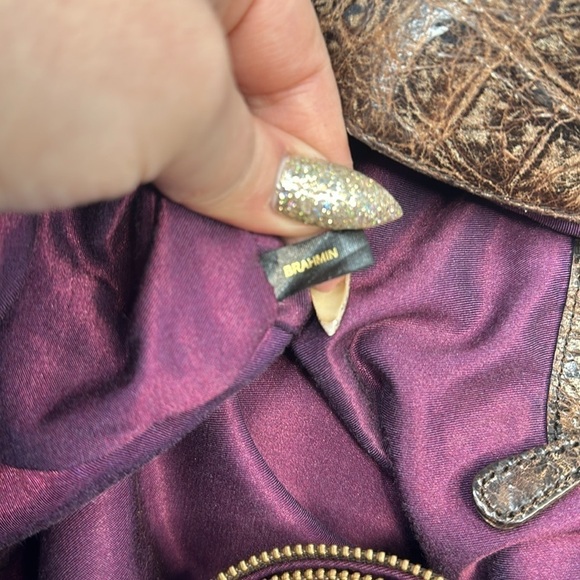 Brahmin Anne Chocolate Melbourne With LIMITED EDITION Roses bag charms Hobo Bag - Picture 11 of 12